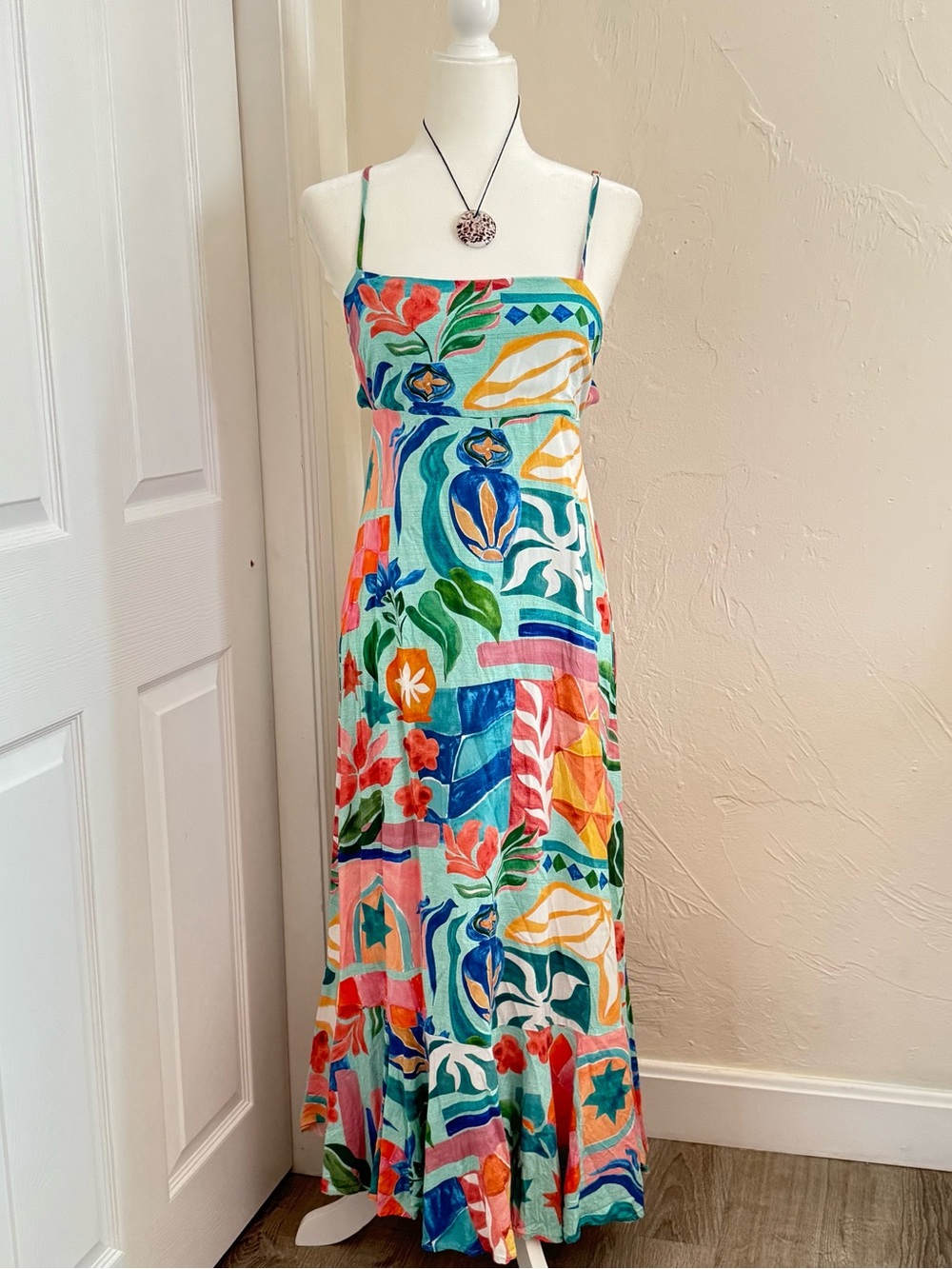 Anthropologie Multicolor Floral Tropical Maxi Dress - Picture 2 of 4